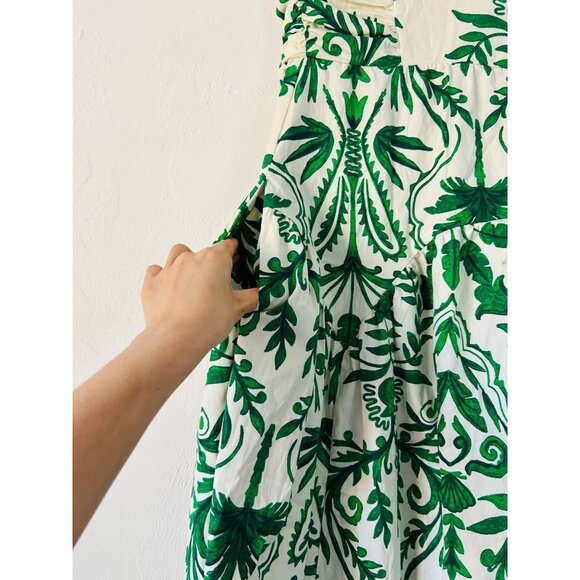 Band Of The Free Womens Small Strapless Green Floral Maxi Dress Smocked Back - Picture 12 of 16